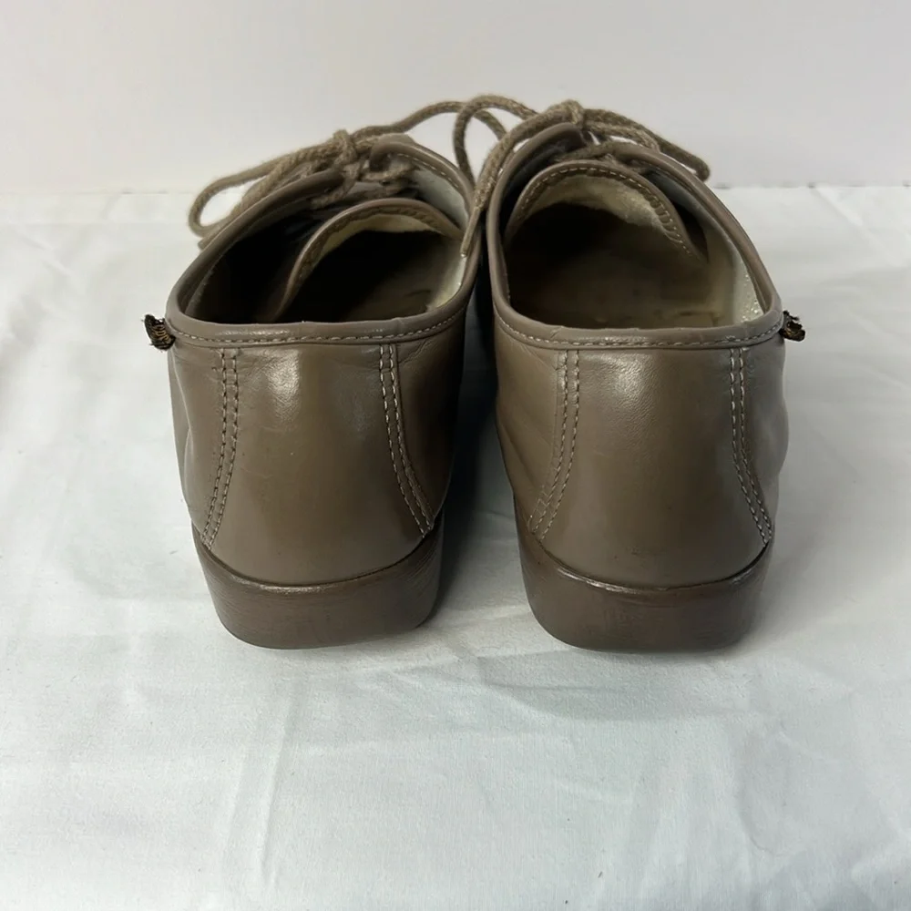 SAS Brown Leather Lace-Up Loafers Size 7